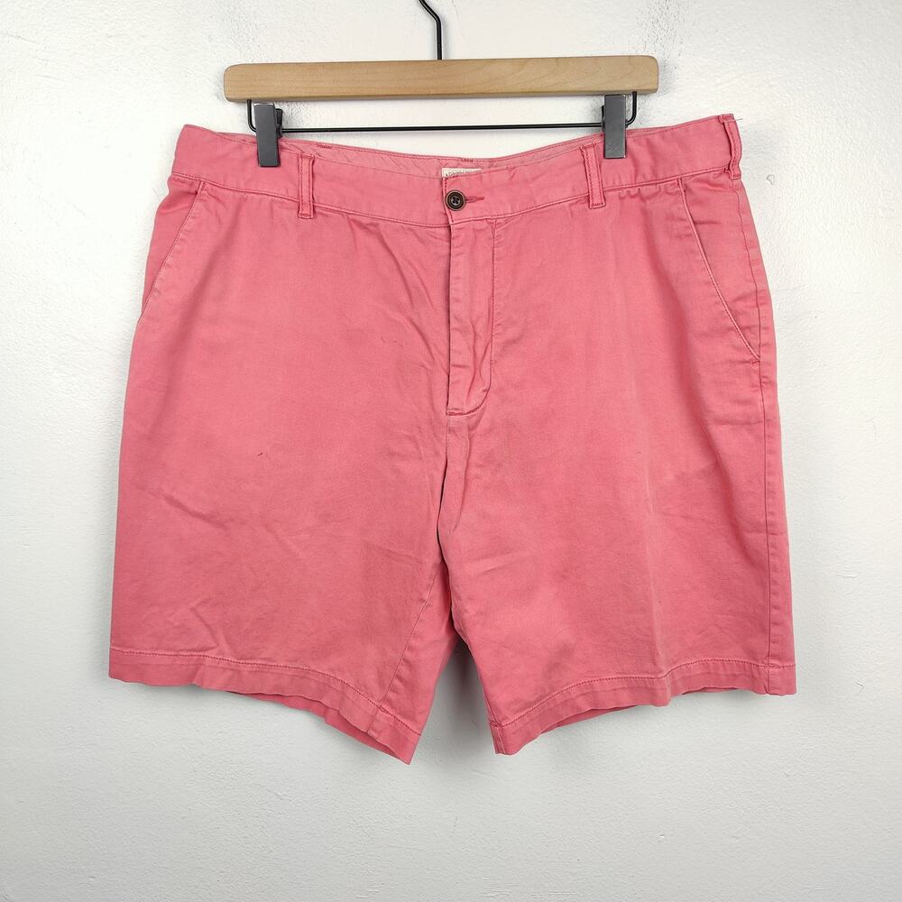 Faherty Chino‎ Shorts Mens 36 Coral Pink Cotton Stretch 9" Inseam Preppy Surf